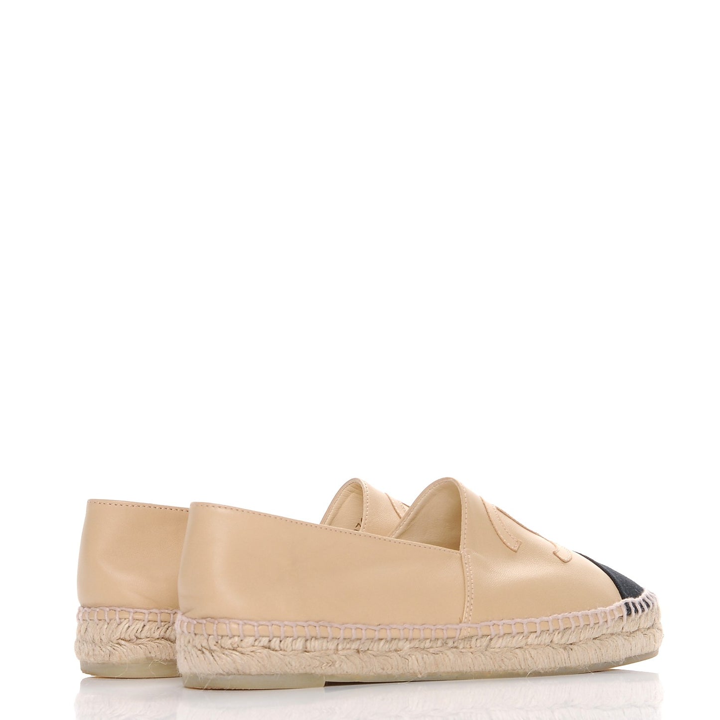 Lambskin CC Espadrilles 40 Beige Black