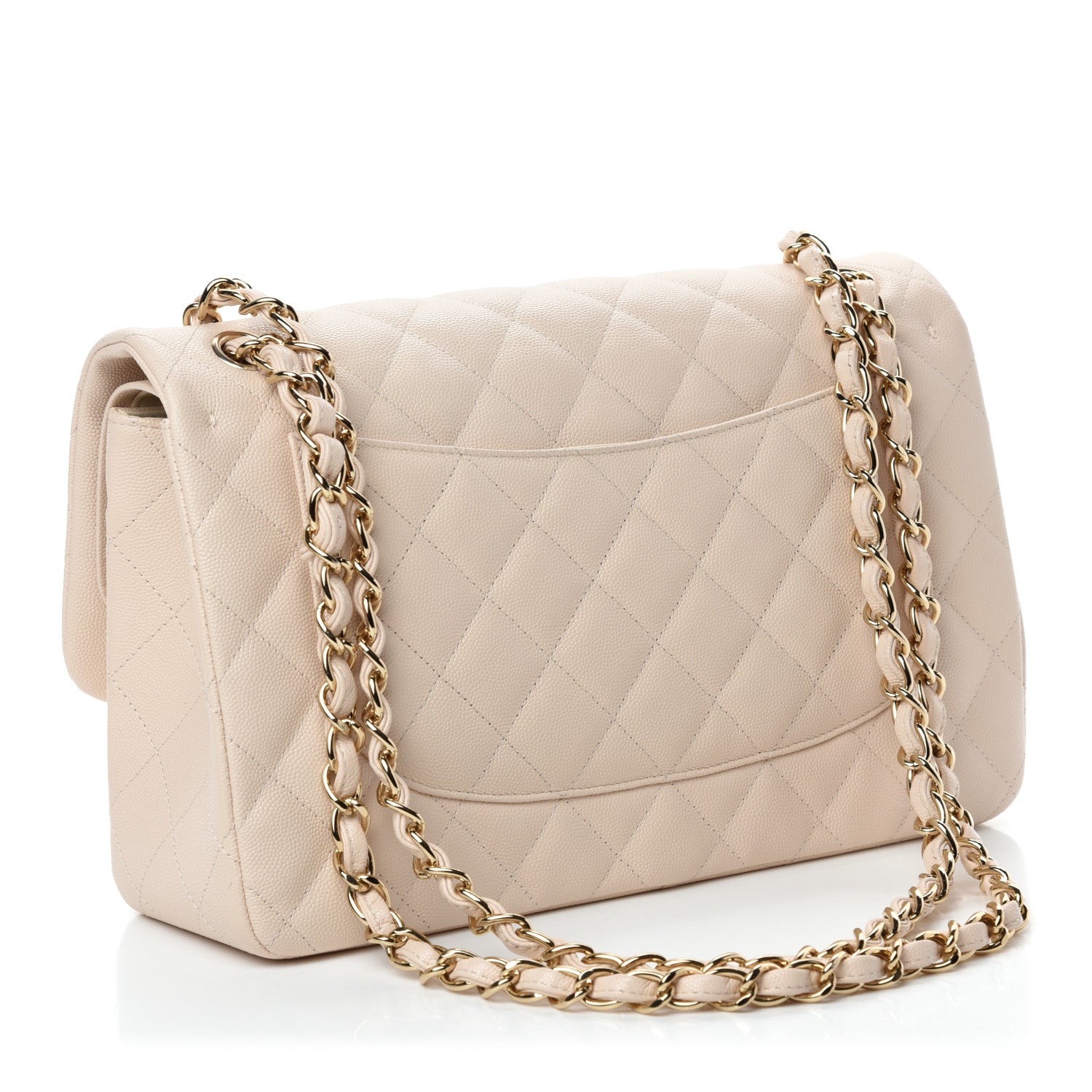 Chanel Caviar Quilted Jumbo Double Flap Light Beige 3 of 11