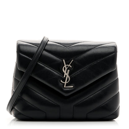 Saint Laurent Calfskin Y Quilted Monogram Toy Loulou Crossbody Bag Black 1 of 11