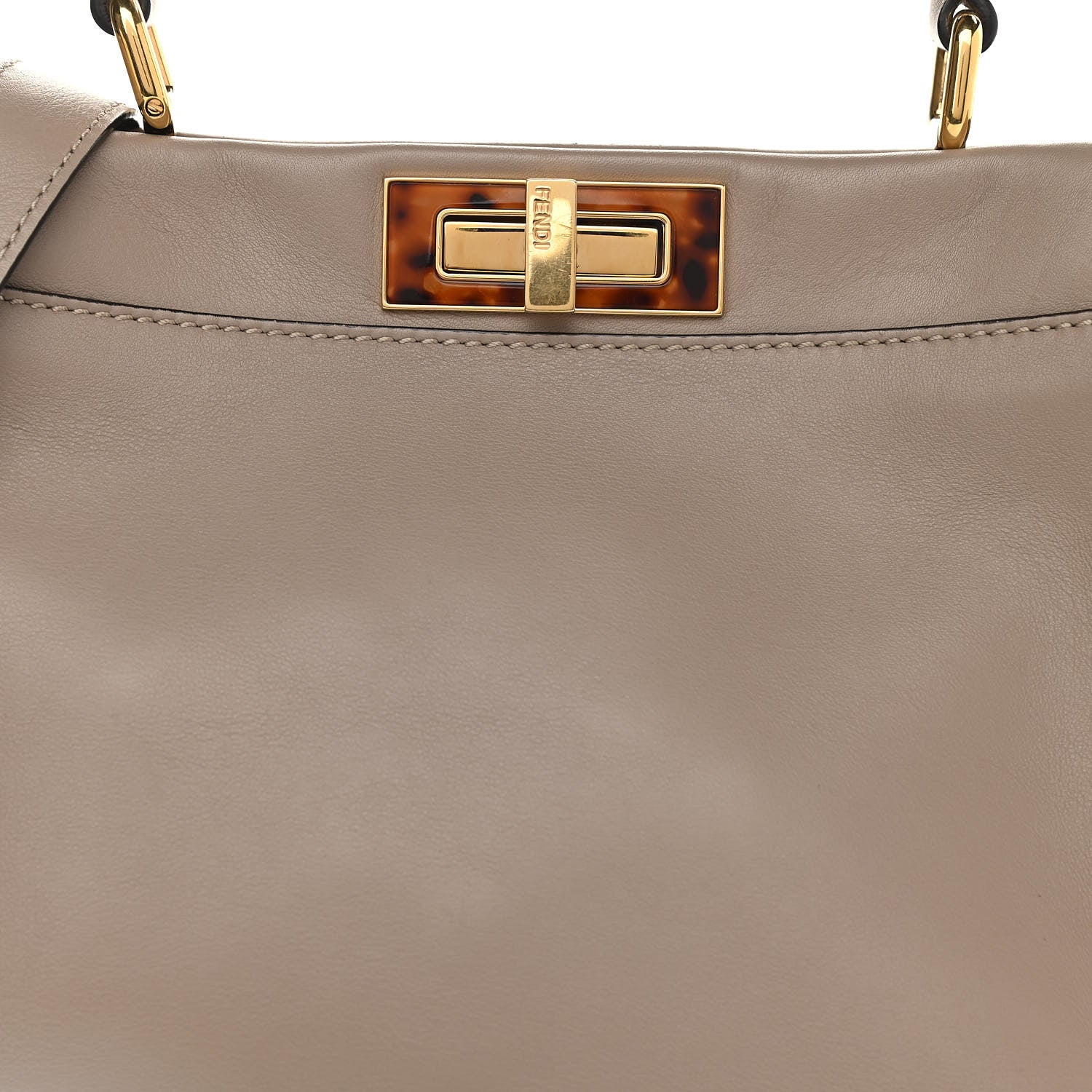 Fendi Vitello Seta Plexiglass Tortoise Medium Peekaboo Iconic Satchel Tortora 9 of 13