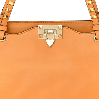 Valentino Garavani Vitello Medium Rockstud Tote Orange Fluo 7 of 13