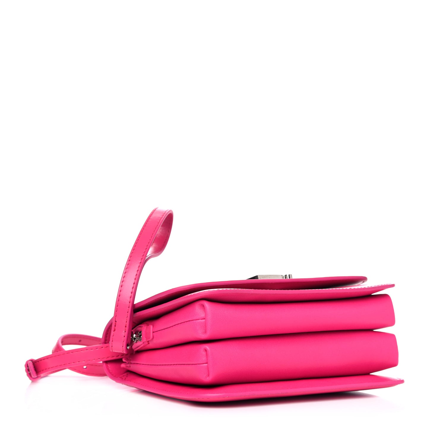 Shiny Box Calfskin Small B Bag Acid Fuchsia
