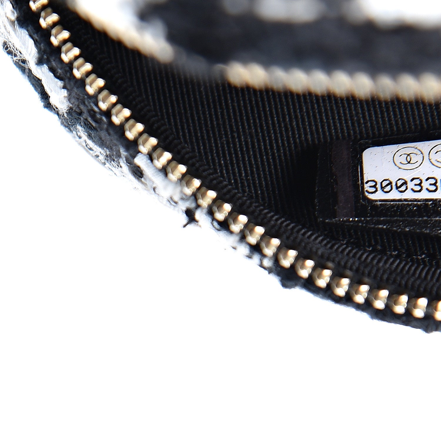 Chanel Tweed Quilted Round Clutch With Chain Black Ecru White 6 of 10