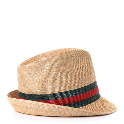Gucci Abaca Straw Web Fedora Hat L 3 of 8