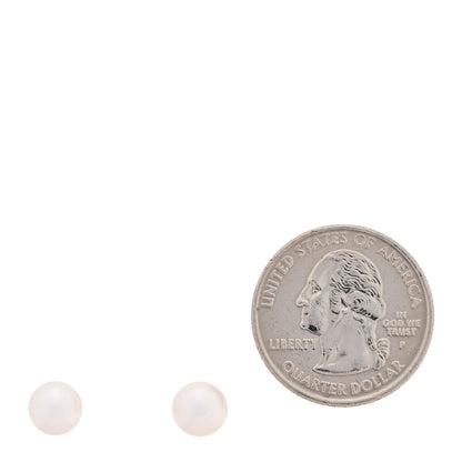 Mikimoto 18K Yellow Gold Akoya Cultured Pearl 7-7.5mm Stud Earrings 2 of 5