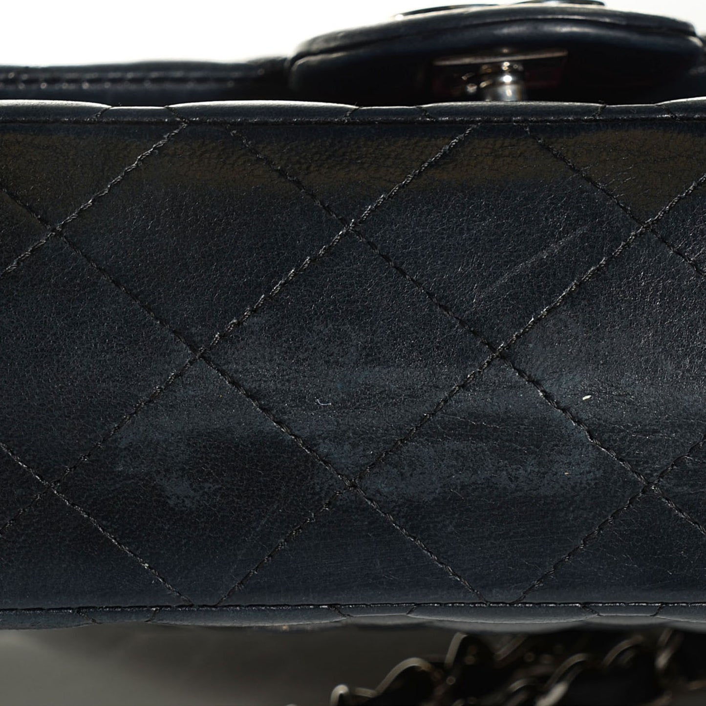 Lambskin Quilted Medium Double Flap Black