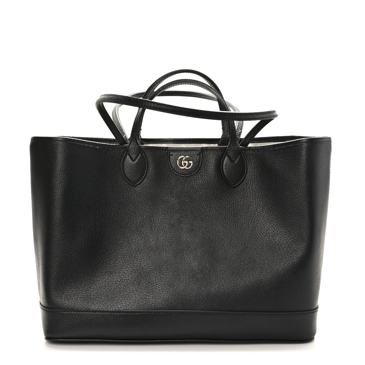 Textured Dollar Calfskin Medium Ophidia Shoulder Tote Bag Black
