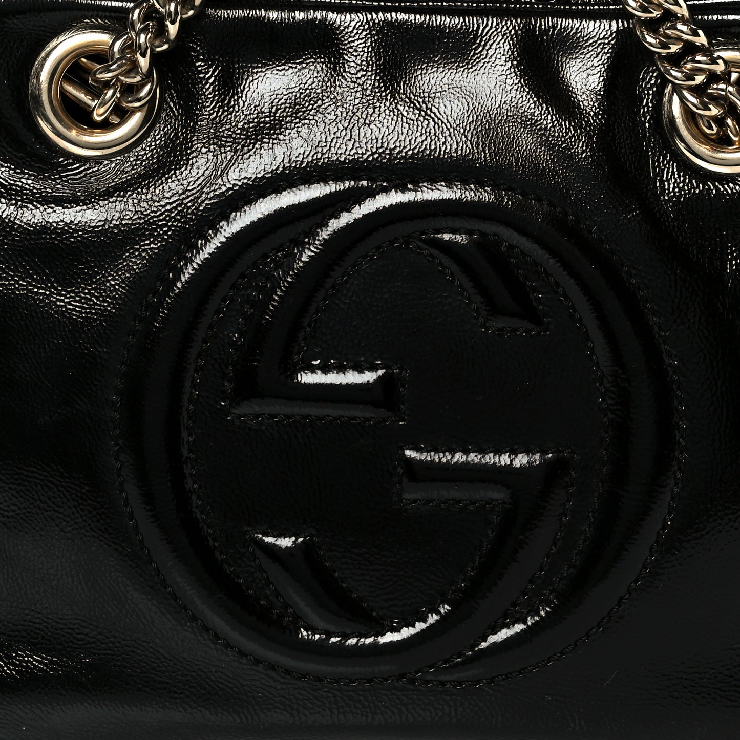 Soft Patent Small Soho Bowler Black