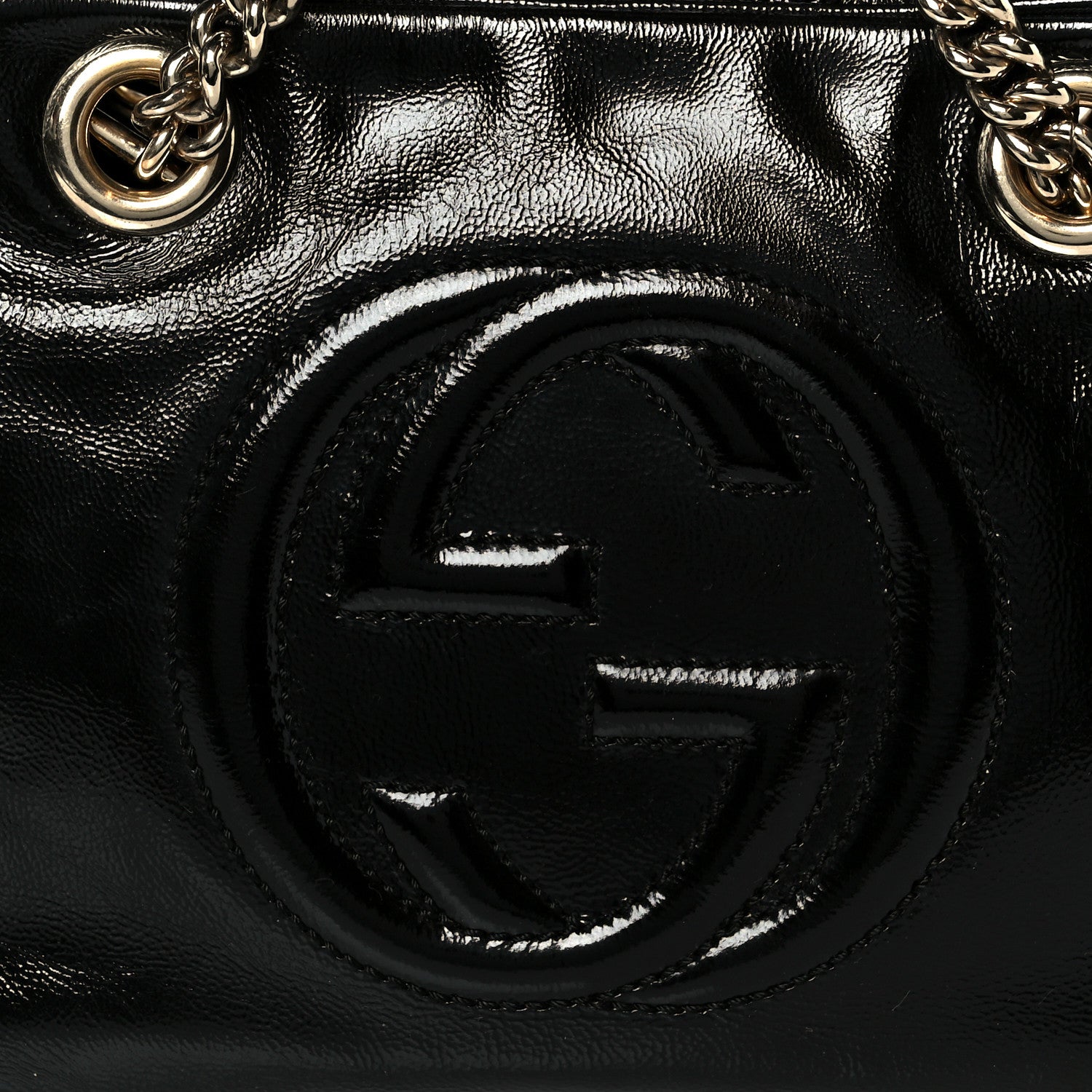 Gucci Soft Patent Small Soho Bowler Black 9 of 11