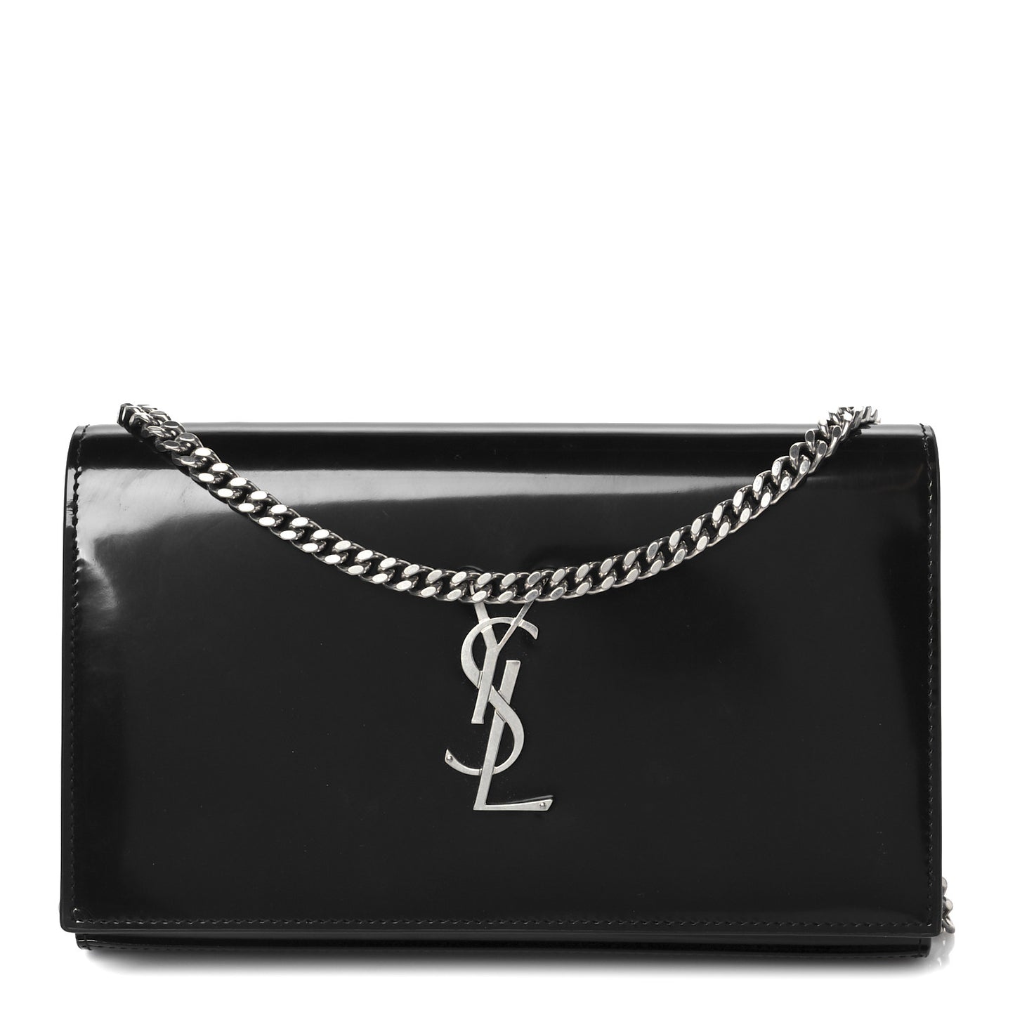 Patent Calfskin Monogram Kate Wallet On Chain Black