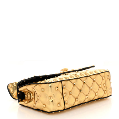 Valentino Garavani Metallic Patent Small Rockstud Spike Shoulder Bag Gold 4 of 9