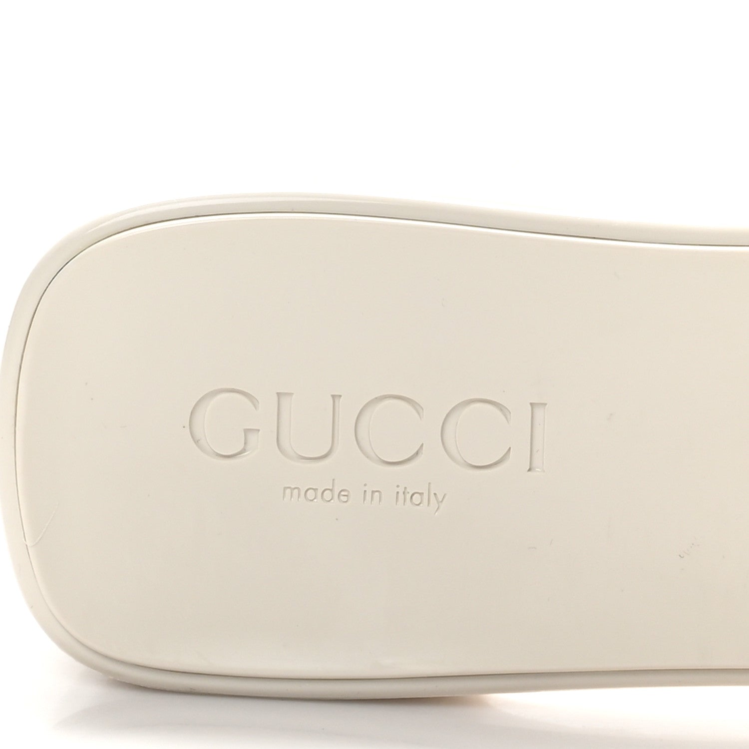 Gucci Rubber Gucci Logo Womens Platform 20/60mm Slide Sandals 37 Mystic White 9 of 10