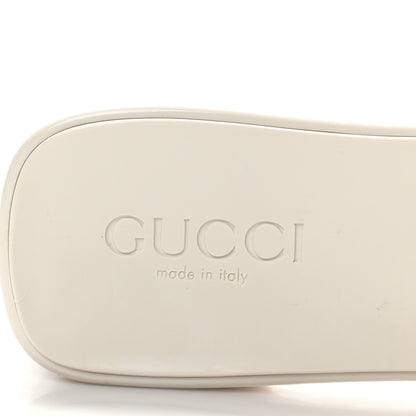 Gucci Rubber Gucci Logo Womens Platform 20/60mm Slide Sandals 37 Mystic White 9 of 10