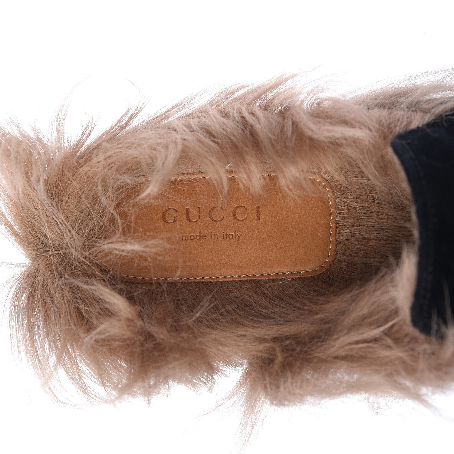 Gucci Velvet Fur Womens Princetown Slippers 39 Black 7 of 8