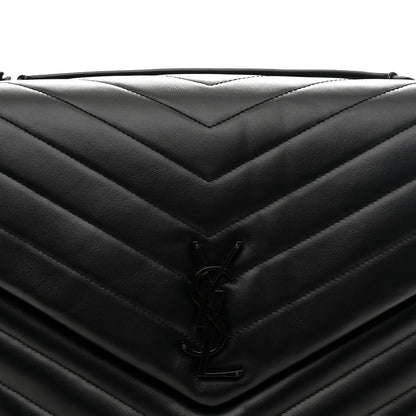 Saint Laurent Calfskin Y Quilted Monogram Monochrome Large Loulou Chain Satchel Black 8 of 11