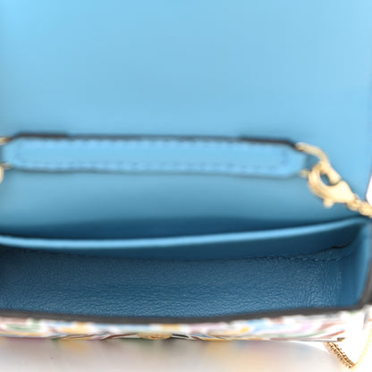 Fendi X SARAH COLEMAN Vitello Liberty Ceylon Micro FF Fish Eye Embossed Nano Baguette Charm Multicolor Cyber Blue 5 of 11