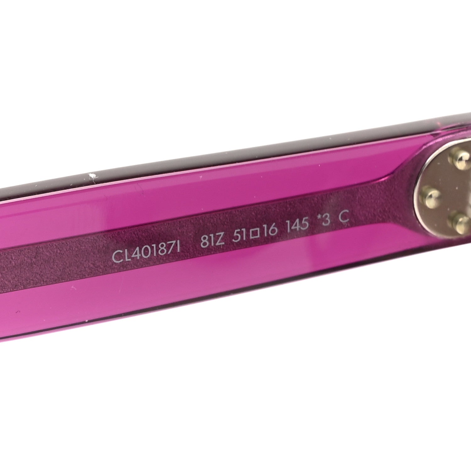 Celine Acetate Cat Eye Sunglasses CL40187I Transparent Purple 5 of 7