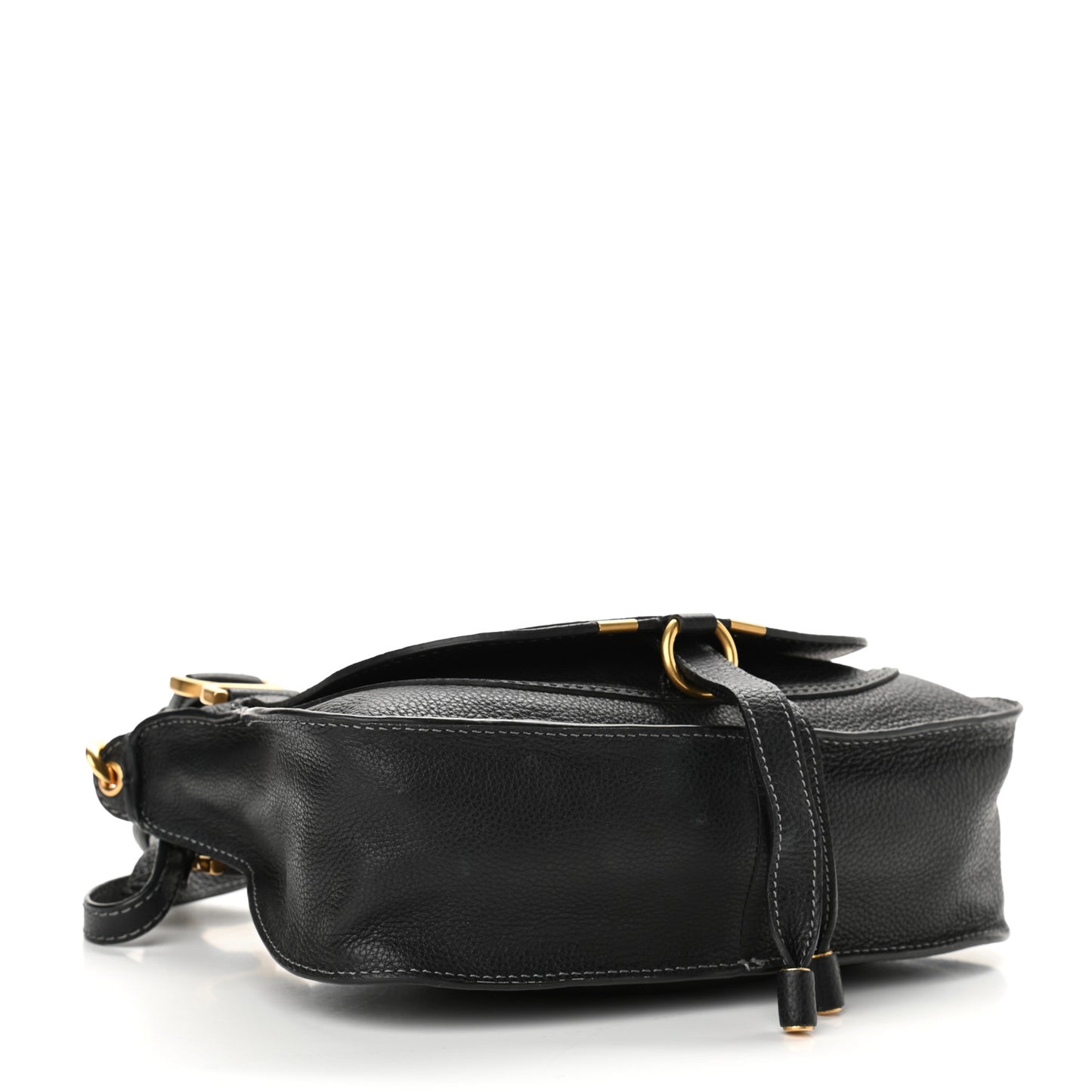 Calfskin Small Marcie Satchel Black