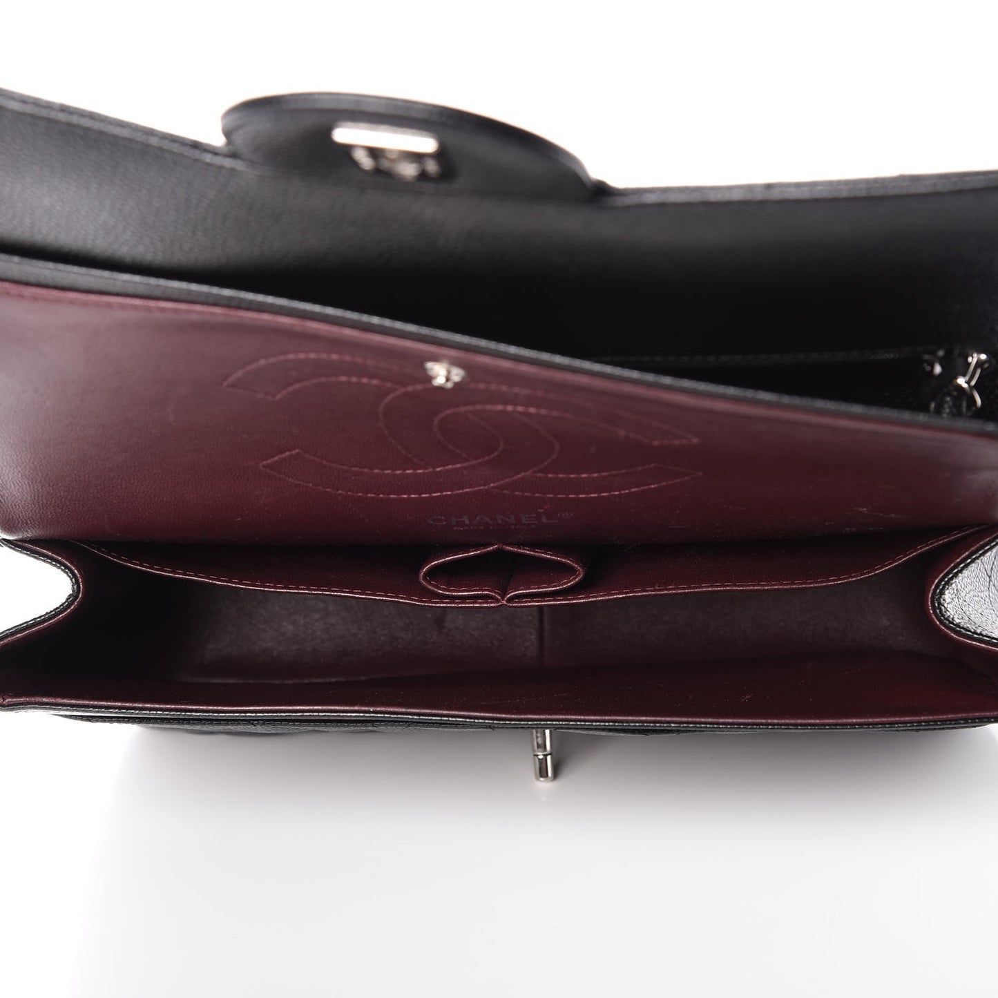 Caviar Quilted Jumbo Double Flap Black