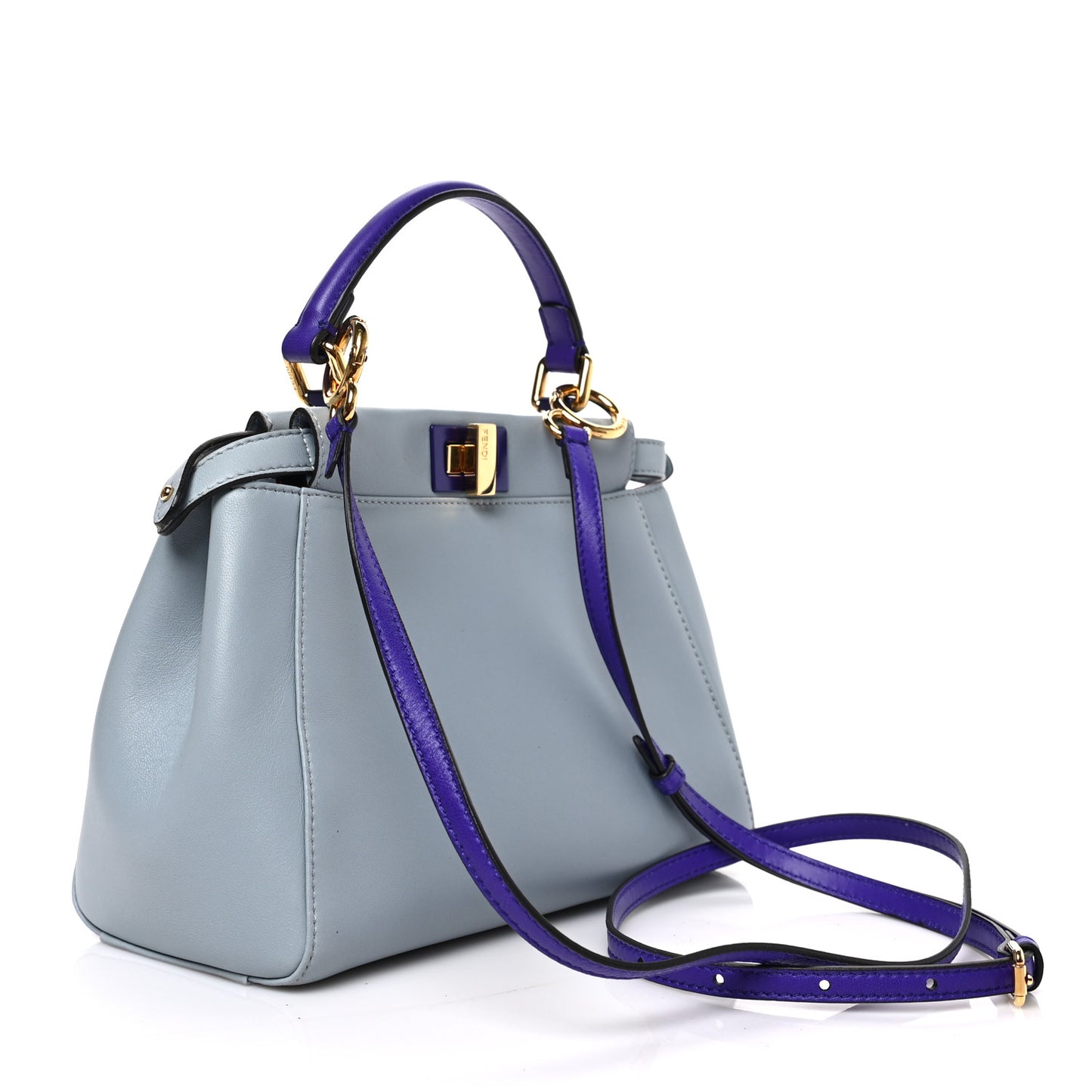 Nappa Colorblock Mini Peekaboo Iconic Satchel Polvere Purple Rain Ruby
