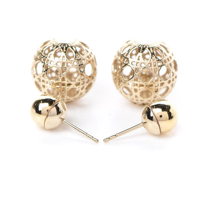 Christian Dior Cannage Mise En Dior Tribal Earrings Gold 3 of 4