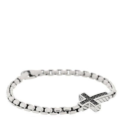 David Yurman Sterling Silver Black Diamond Pave Cross Bracelet 1 of 3