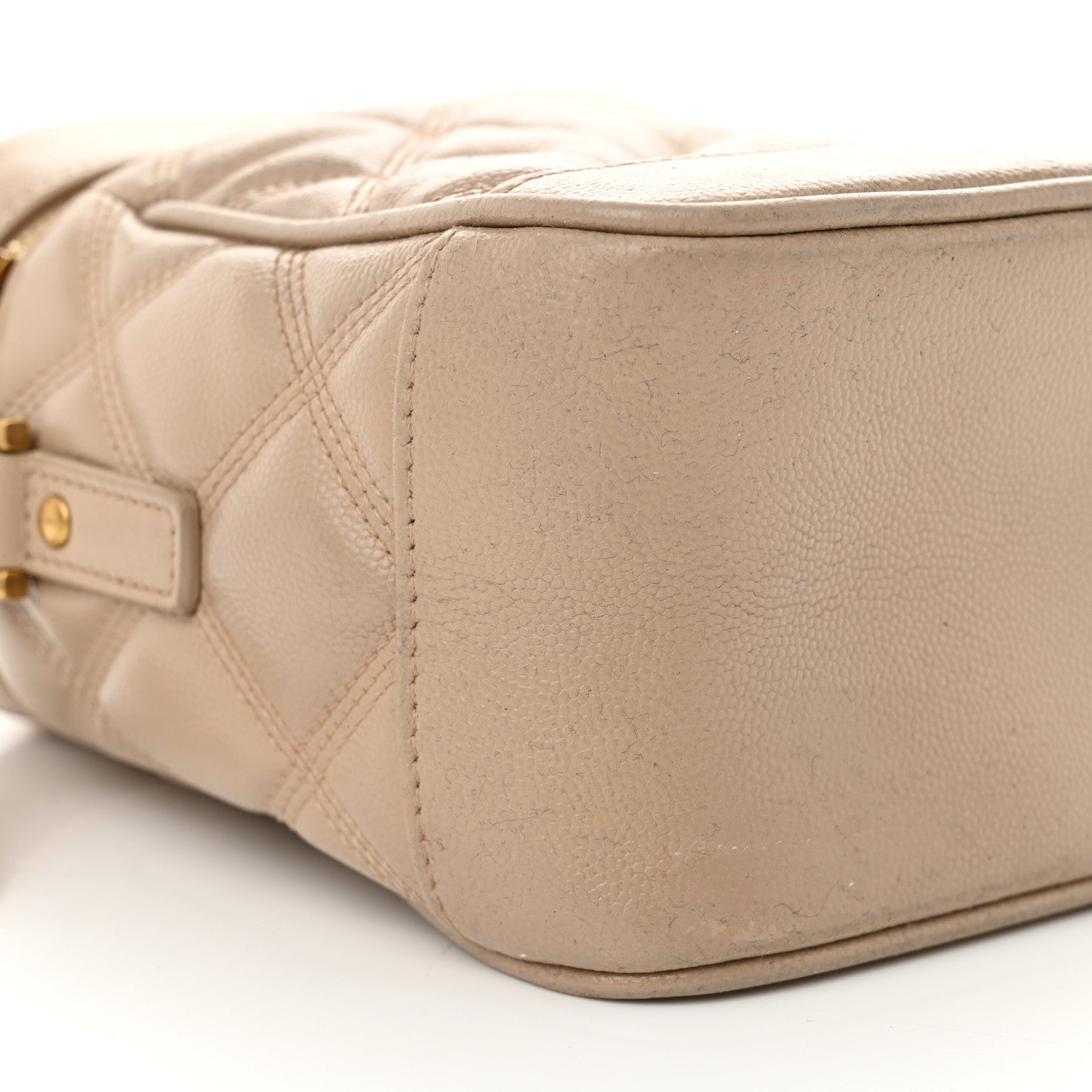 Saint Laurent Grain de Poudre Quilted 80's Vanity Bag Dark Beige 9 of 12