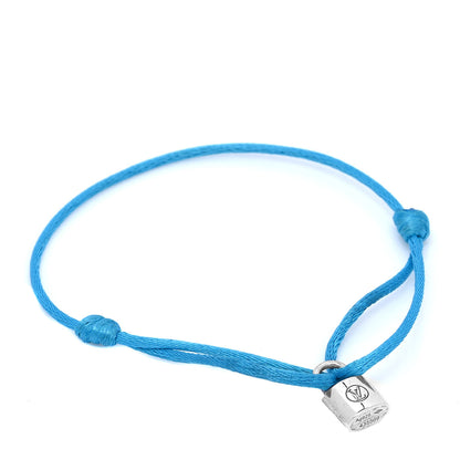 Louis Vuitton Sterling Silver Lockit Adjustable Cord Bracelet Blue 1 of 5
