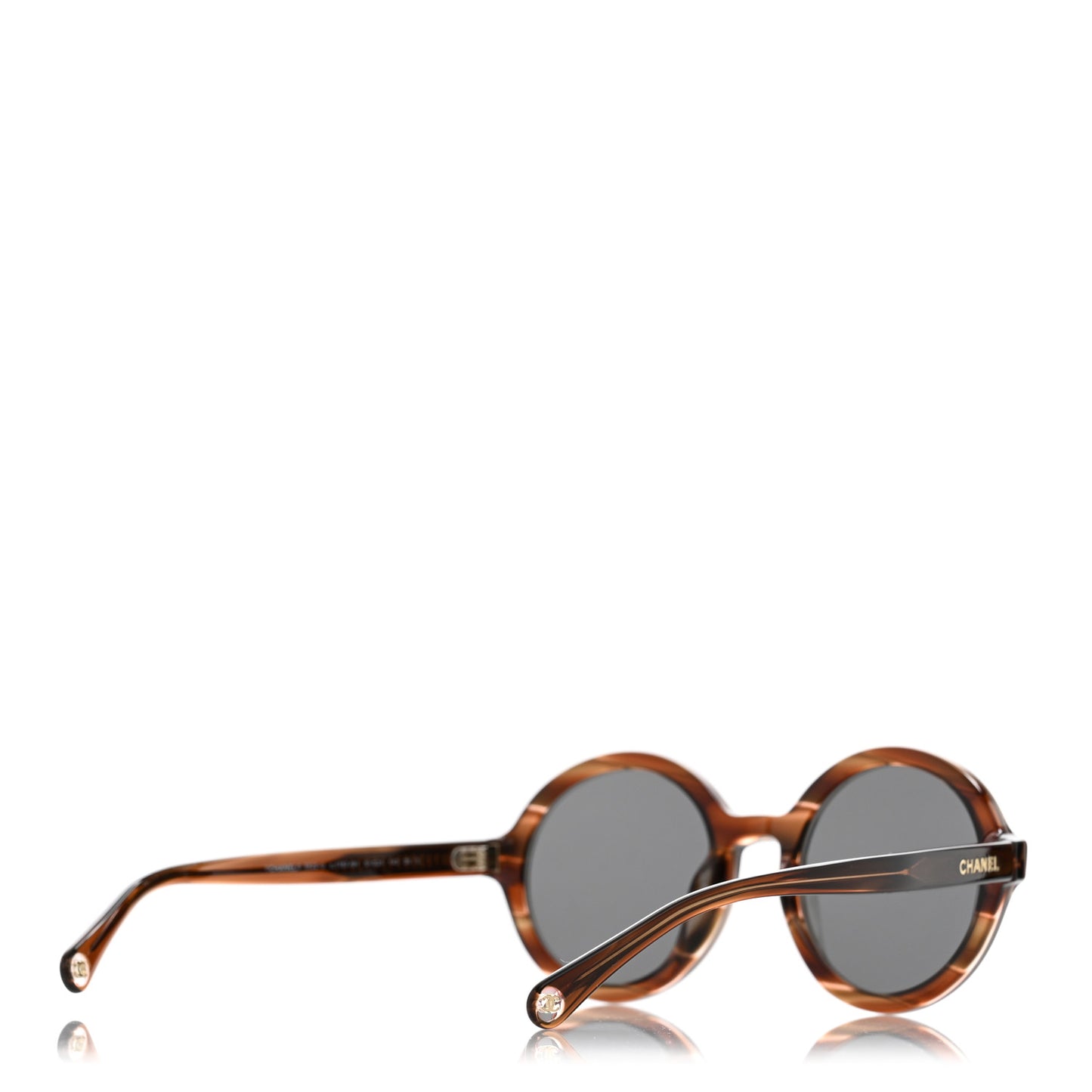 Acetate Polarized Round Sunglasses 5522U Brown