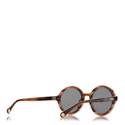 Chanel Acetate Polarized Round Sunglasses 5522U Brown 4 of 8