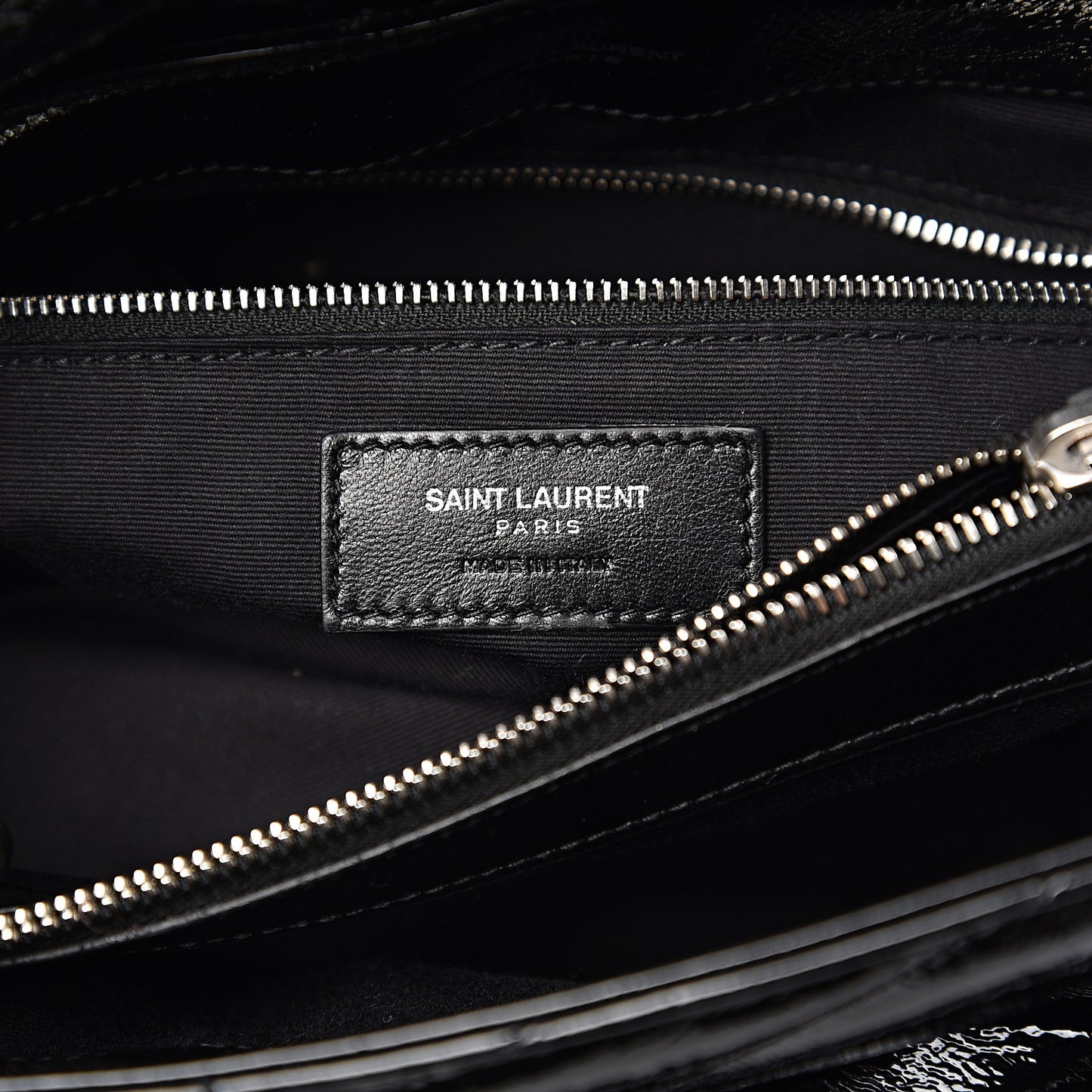 Patent Y Quilted Monogram Medium Loulou Chain Satchel Black