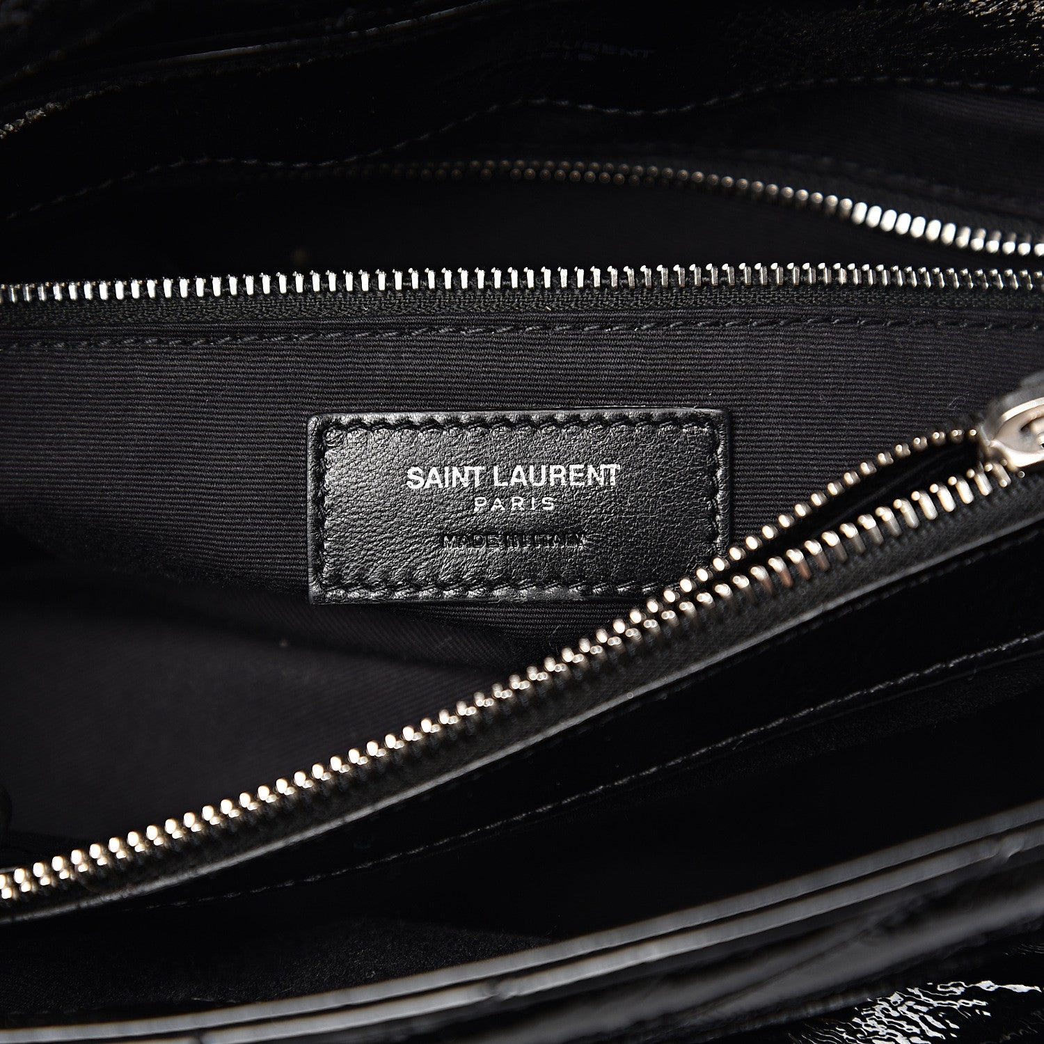 Saint Laurent Patent Y Quilted Monogram Medium Loulou Chain Satchel Black 6 of 9