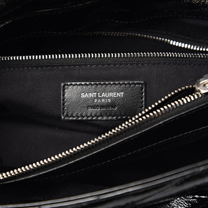 Saint Laurent Patent Y Quilted Monogram Medium Loulou Chain Satchel Black 6 of 9