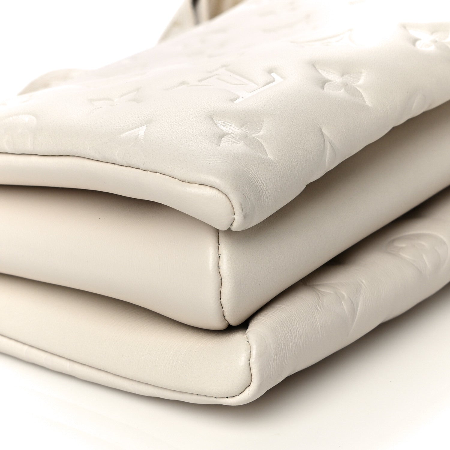 Louis Vuitton Lambskin Embossed Monogram Coussin PM Beige Cream 8 of 10