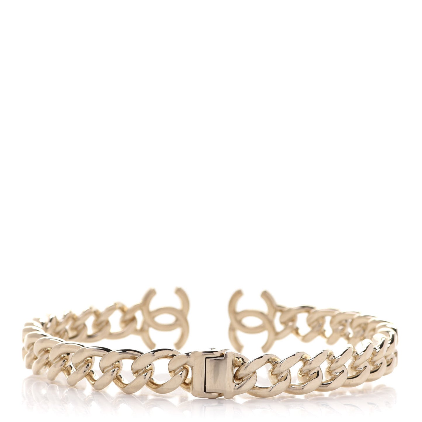 Metal CC Chain Link Choker Necklace S Gold