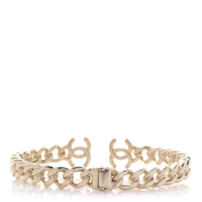 Chanel Metal CC Chain Link Choker Necklace S Gold 3 of 6