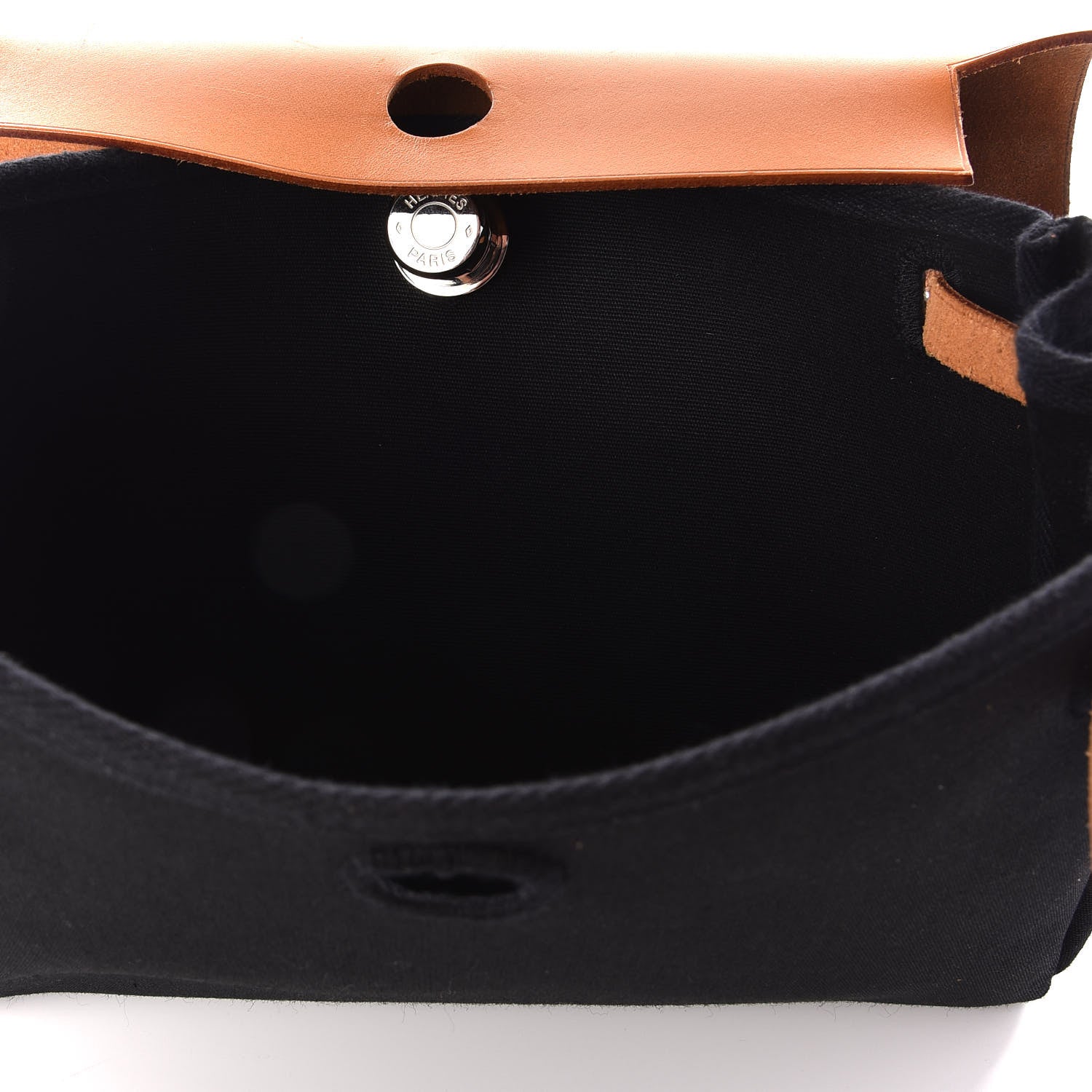 Hermes Toile Vache Calfskin Herbag Clutch Natural Black 4 of 10