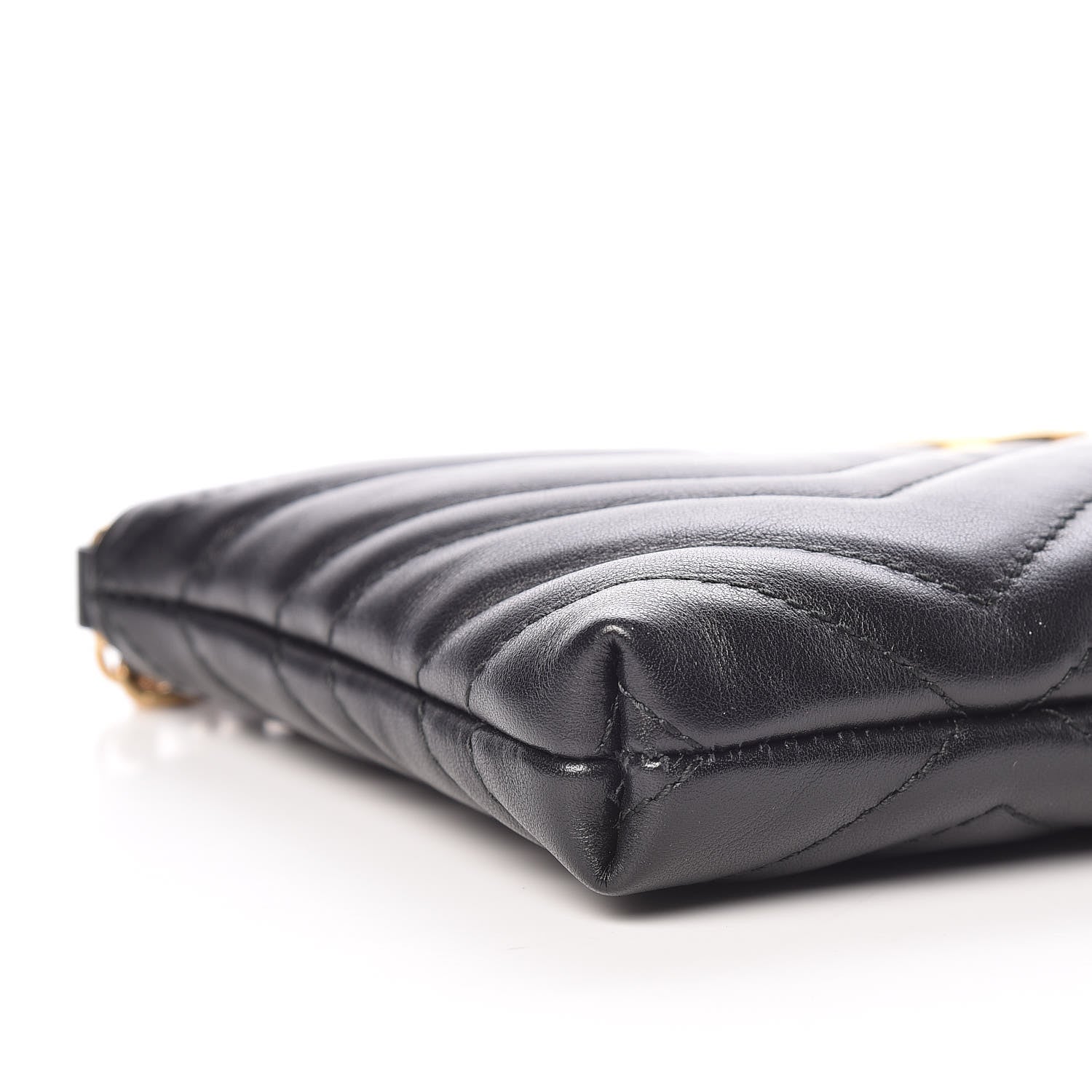 Gucci Calfskin Matelasse Mini GG Marmont Chain Bag Black 7 of 9