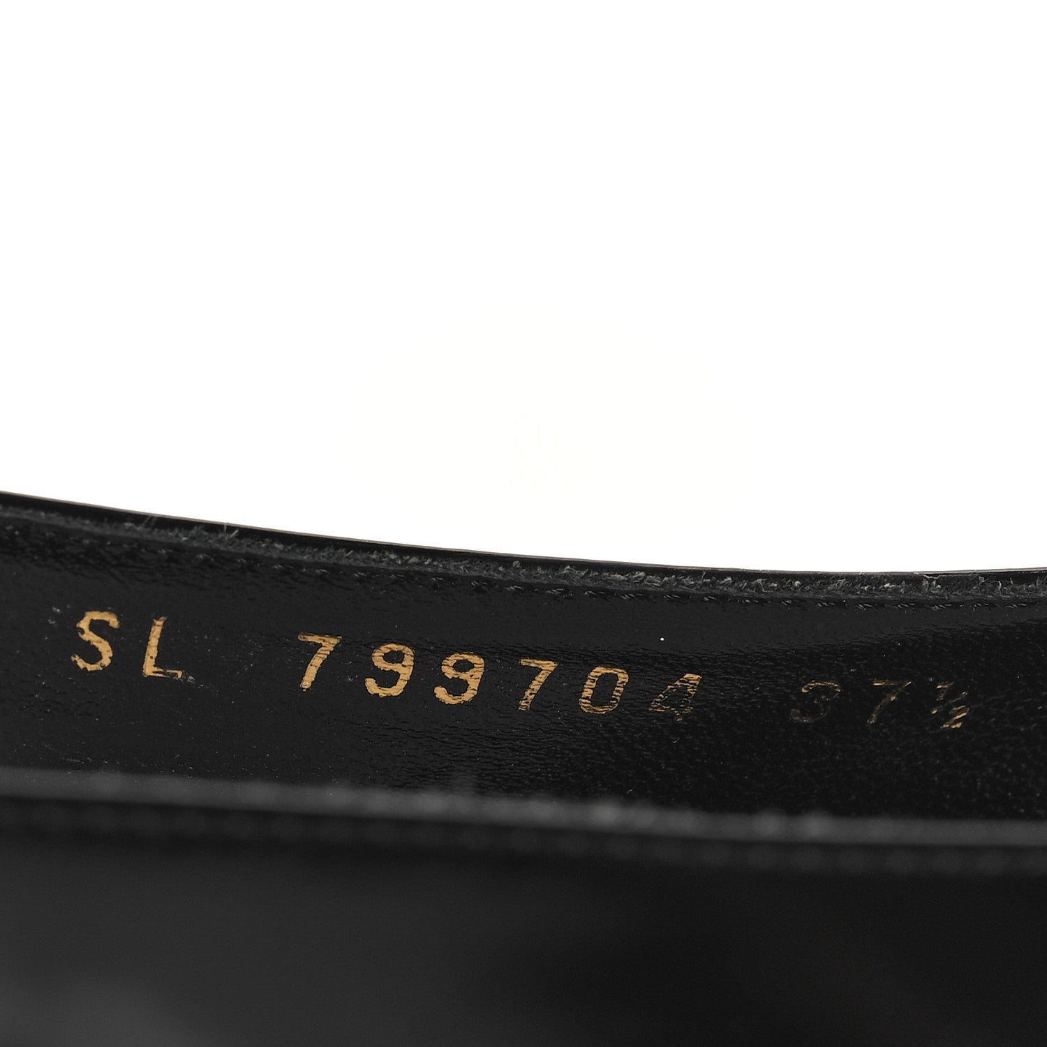 Saint Laurent Glazed Calfskin Lee 75 Slingback Pumps 37.5 Black 7 of 10