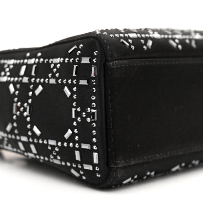 Christian Dior Satin Crystal Cannage Mini Lady Dior Black 9 of 12