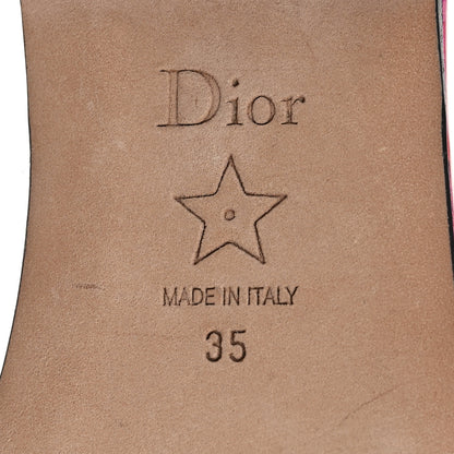 Christian Dior Canvas D-Flower Pop Embroidered Dway Flat Slide Sandals 35 Pink Purple Multicolor 8 of 8