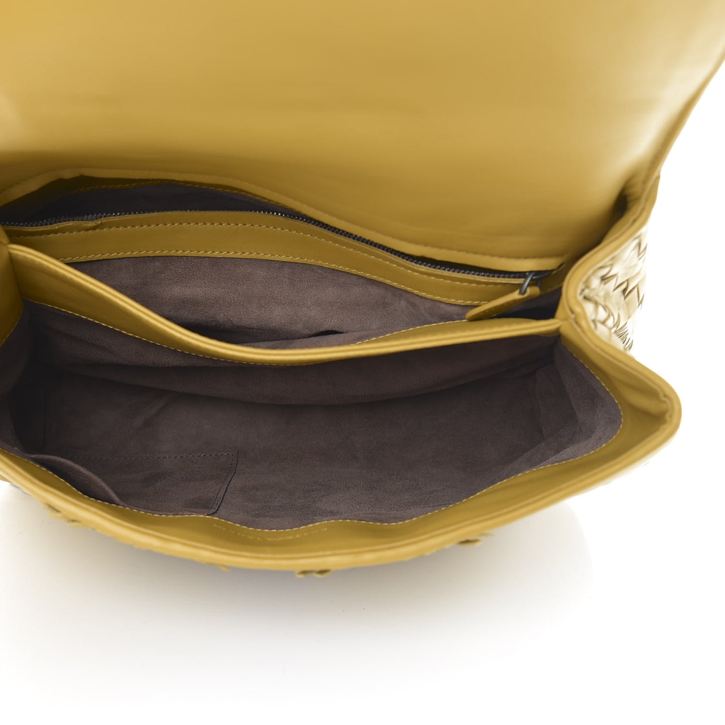 Nappa Ayers Intrecciato Top Handle Bag Moutarde