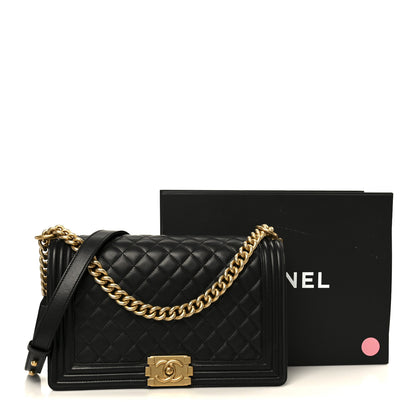 Chanel Lambskin Quilted New Medium Boy Flap Black 11 of 11