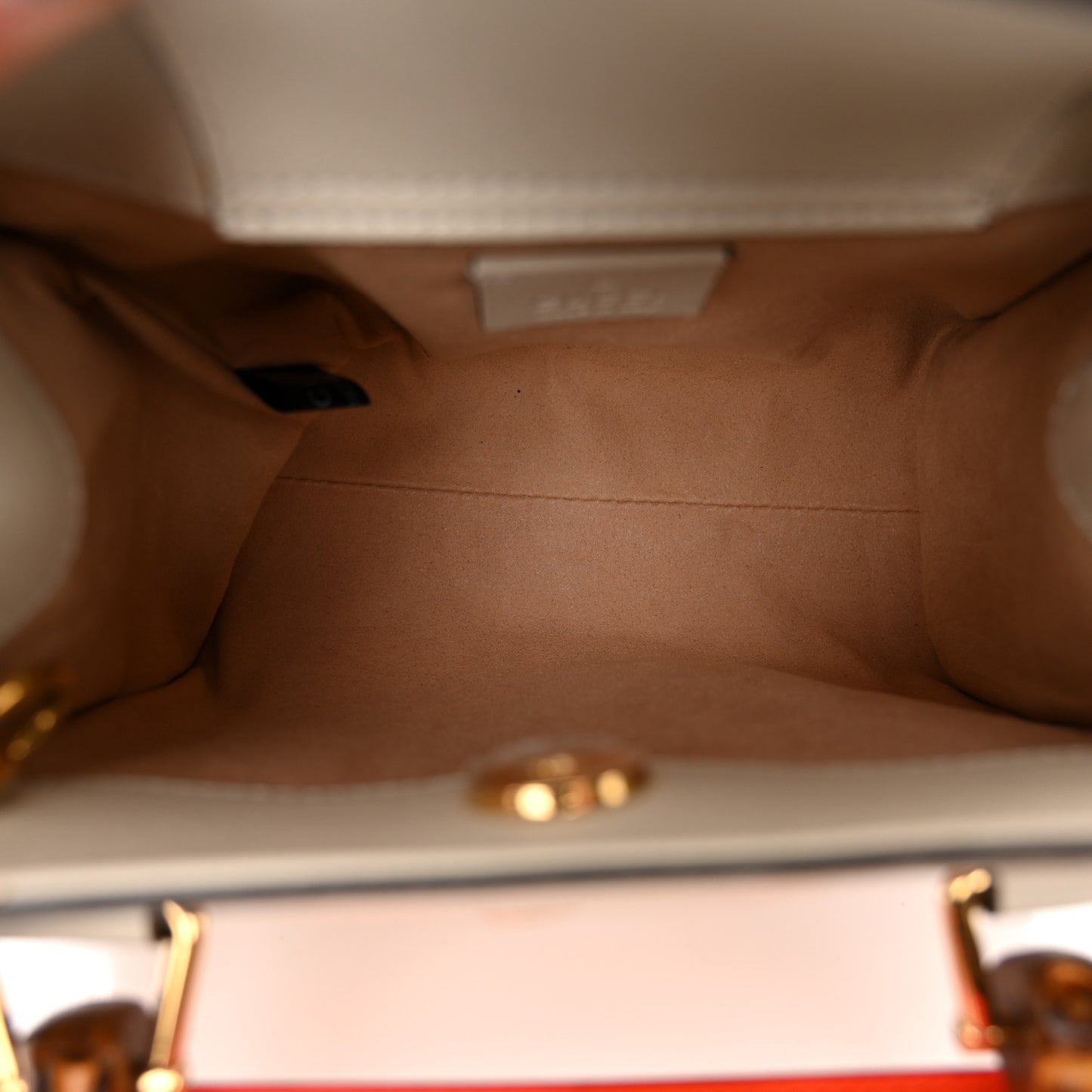 Wonka Grain Calfskin Mini Diana Tote Bag Mystic White Orange Fluo