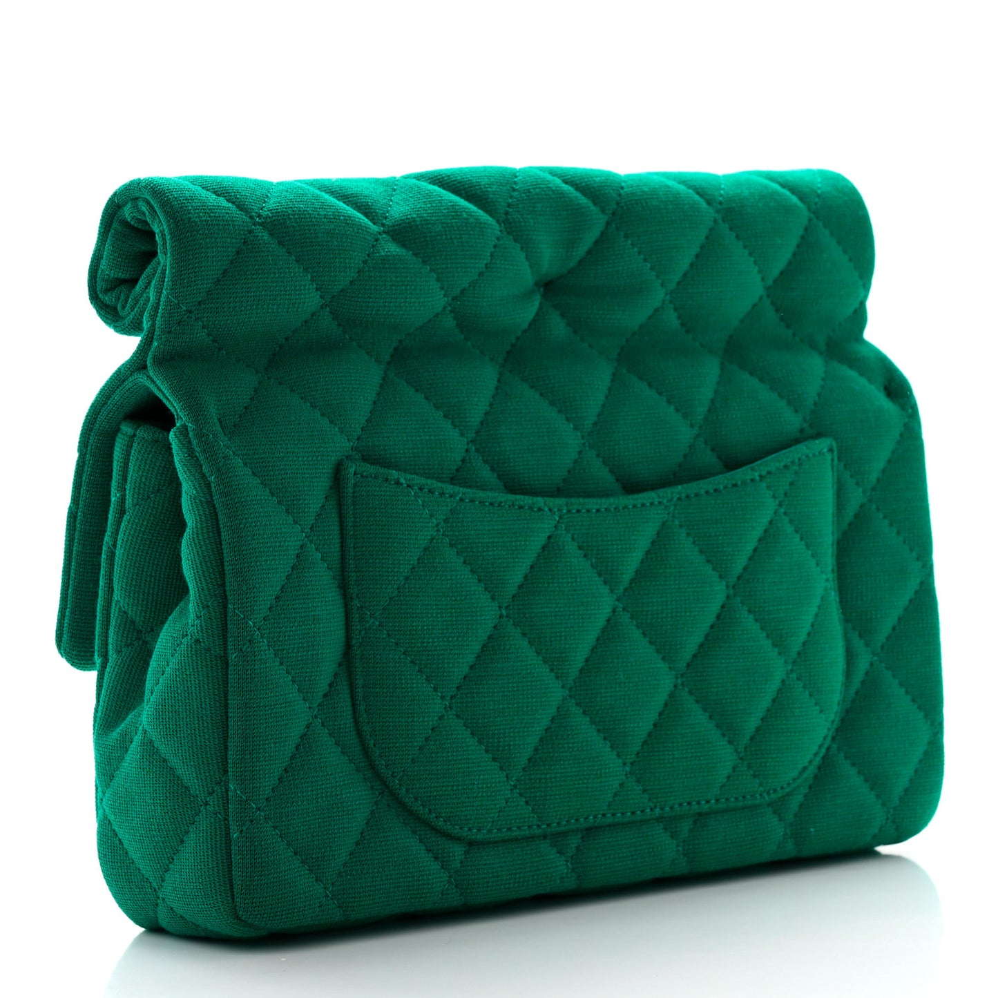 Wool Jersey Flap Clutch Green