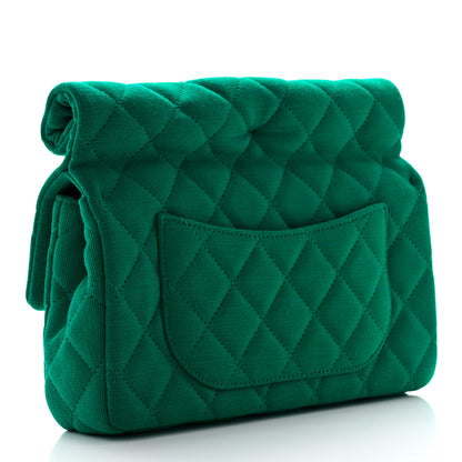 Chanel Wool Jersey Flap Clutch Green 3 of 9