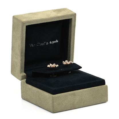 Van Cleef & Arpels 18K Rose Gold Diamond Mini Frivole Pave Earrings 6 of 6