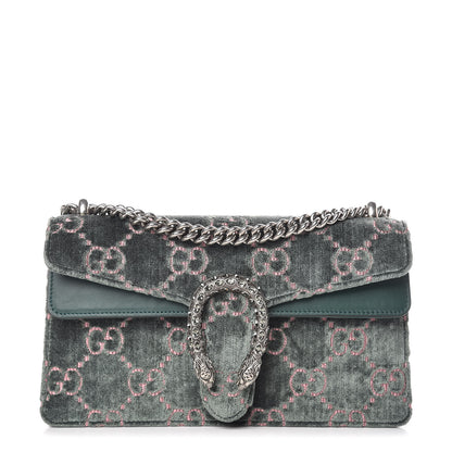 Gucci Velvet Moon Calfskin Crystal GG Monogram Small Dionysus Shoulder Bag Avio Dusty Pink Black Diamond 1 of 13