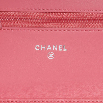 Chanel Lambskin Wallet On Chain WOC Pink 7 of 9