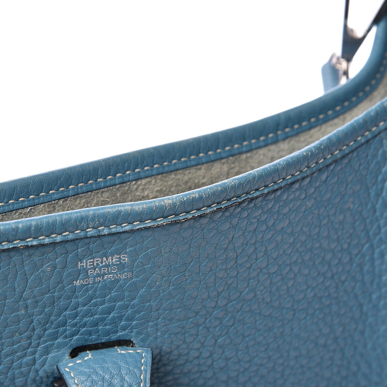 Hermes Taurillon Clemence Evelyne II PM Blue Jean 13 of 13